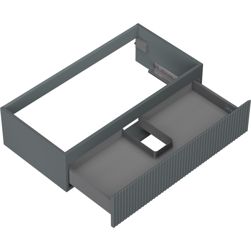 Mexen Rivel kúpeľňová skrinka pod umývadlo 90 cm, 1 zásuvka, ryhovaná, grafit mat - 91A20-09023-1-BF66