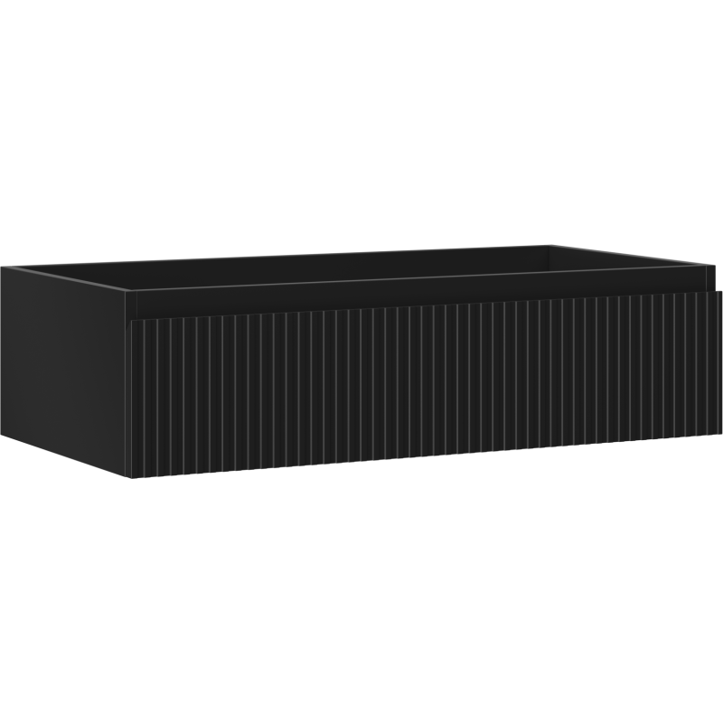 Mexen Rivel kúpeľňová skrinka pod umývadlo 90 cm, 1 zásuvka, ryhovaná, čierna mat - 91A20-09023-1-BF71
