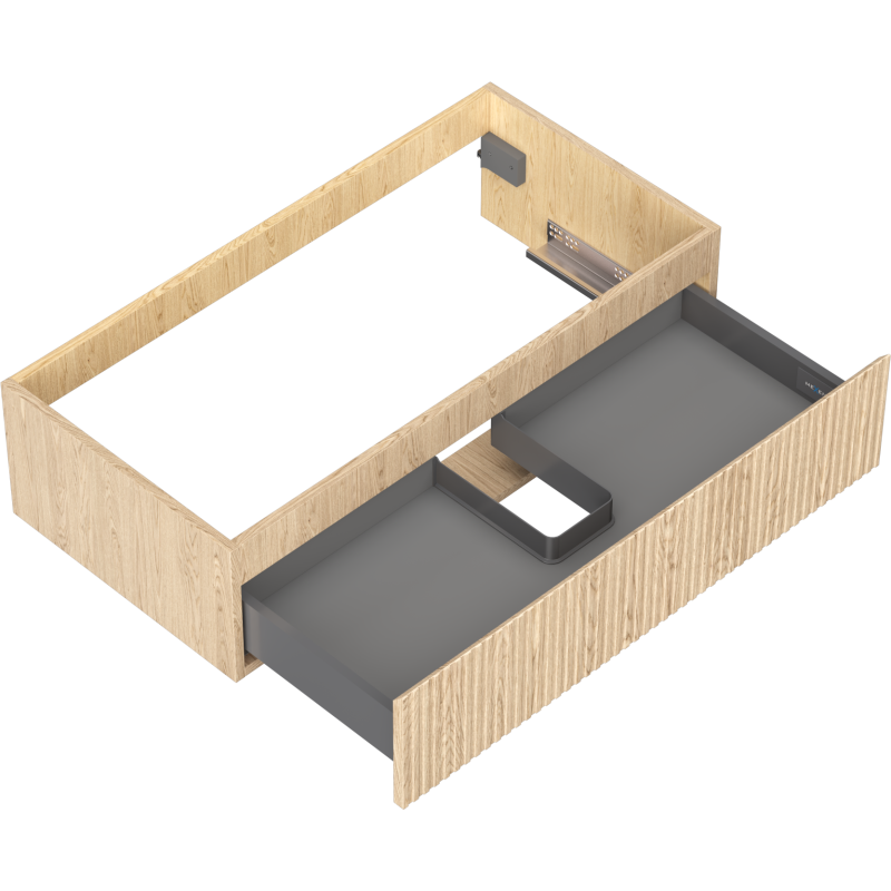 Mexen Rivel kúpeľňová skrinka pod umývadlo 90 cm, 1 zásuvka, ryhovaná, dub - 91A20-09023-1-BF81