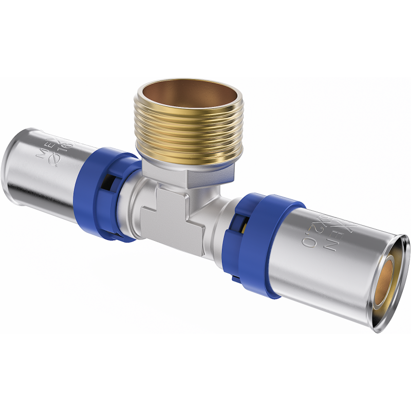 Mexen PEX-P lisovaný T-kus, lisovací PEX 25 x 1 vonkajší závit x 25 - W97133-2510M25-00