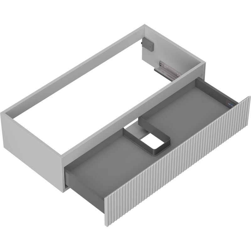 Mexen Rivel kúpeľňová skrinka pod umývadlo 100 cm, 1 zásuvka, drážkovaná, sivá matná - 91A20-10023-1-BF62