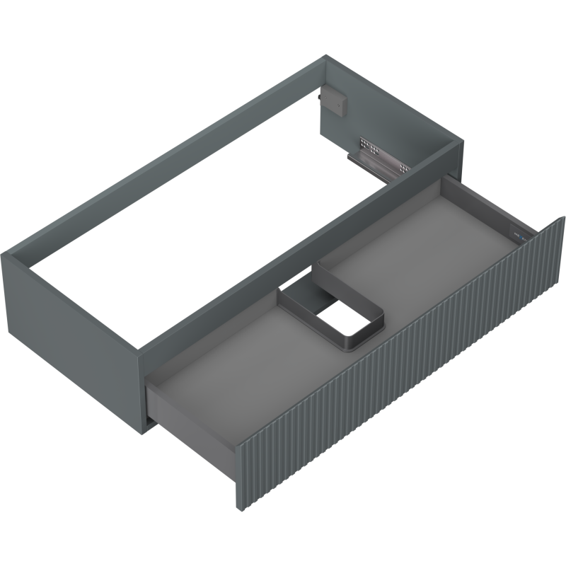 Mexen Rivel kúpeľňová skrinka pod umývadlo 100 cm, 1 zásuvka, ryhovaná, grafitová matná - 91A20-10023-1-BF66