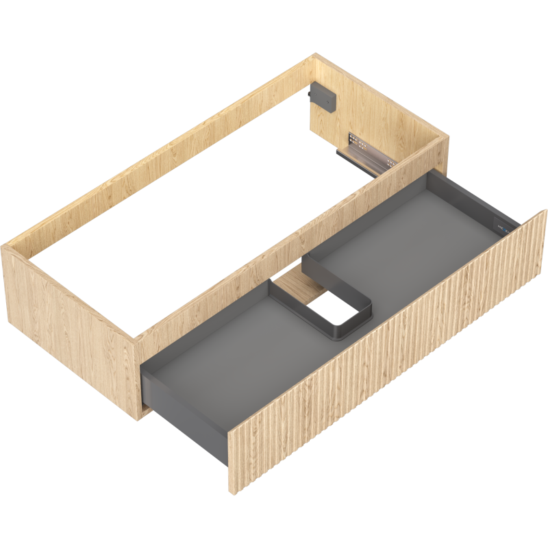 Mexen Rivel kúpeľňová skrinka pod umývadlo 100 cm, 1 zásuvka, rebrovaná, dub - 91A20-10023-1-BF81
