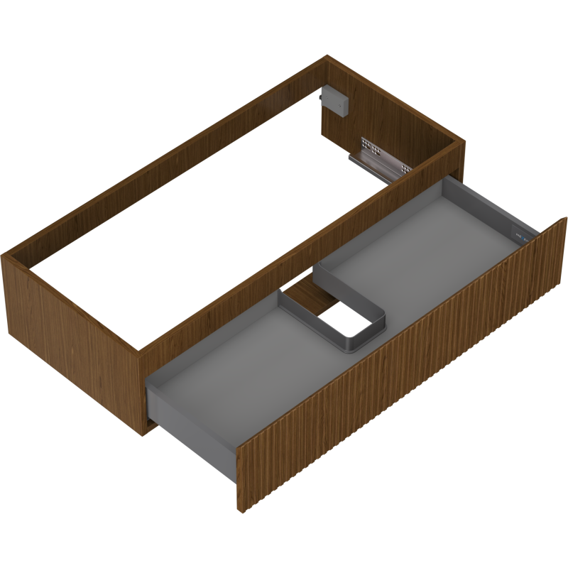 Mexen Rivel kúpeľňová skrinka pod umývadlo 100 cm, 1 zásuvka, ryhovaná, orech - 91A20-10023-1-BF86