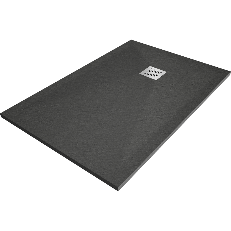 Mexen Stone+ kompozitová obdĺžniková sprchová vanička 130 x 80 cm, antracit - 44718013