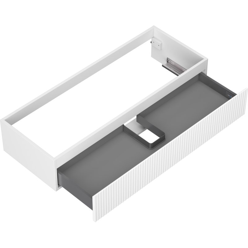 Mexen Rivel kúpeľňová skrinka pod umývadlo 120 cm, 1 zásuvka, ryhovaná, biela matná - 91A20-12023-1-BF01