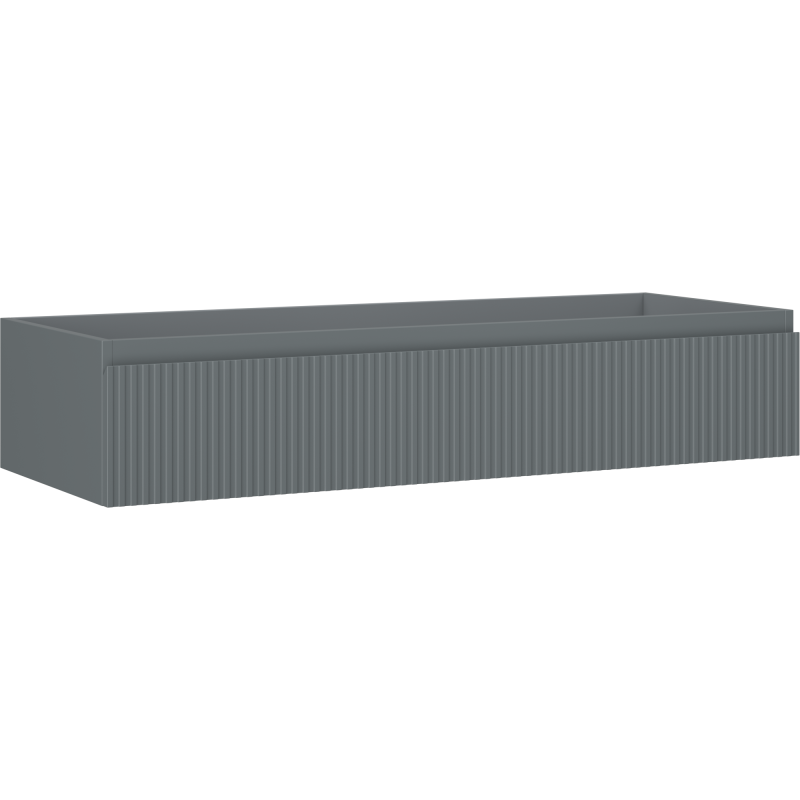 Mexen Rivel kúpeľňová skrinka pod umývadlo 120 cm, 1 zásuvka, ryhovaná, sivá mat - 91A20-12023-1-BF66