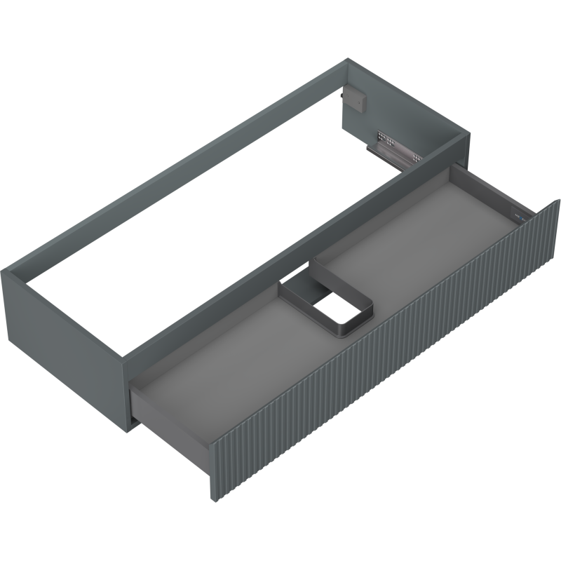 Mexen Rivel kúpeľňová skrinka pod umývadlo 120 cm, 1 zásuvka, ryhovaná, sivá mat - 91A20-12023-1-BF66
