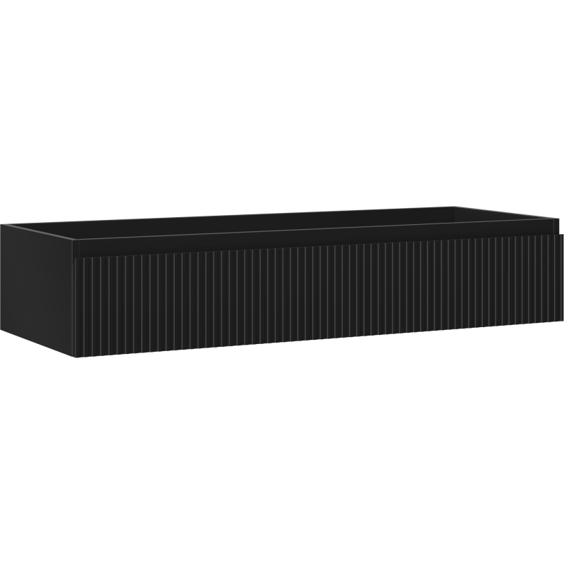 Mexen Rivel kúpeľňová skrinka pod umývadlo 120 cm, 1 zásuvka, drážkovaná, čierna matná - 91A20-12023-1-BF71