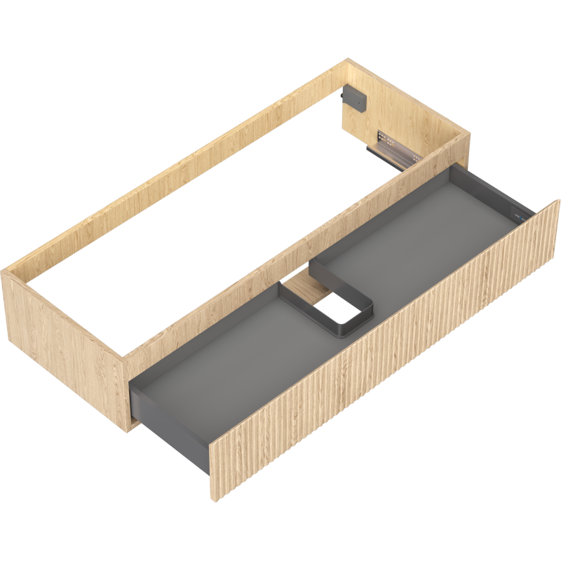 Mexen Rivel kúpeľňová skrinka pod umývadlo 120 cm, 1 zásuvka, ryhovaná, dub - 91A20-12023-1-BF81