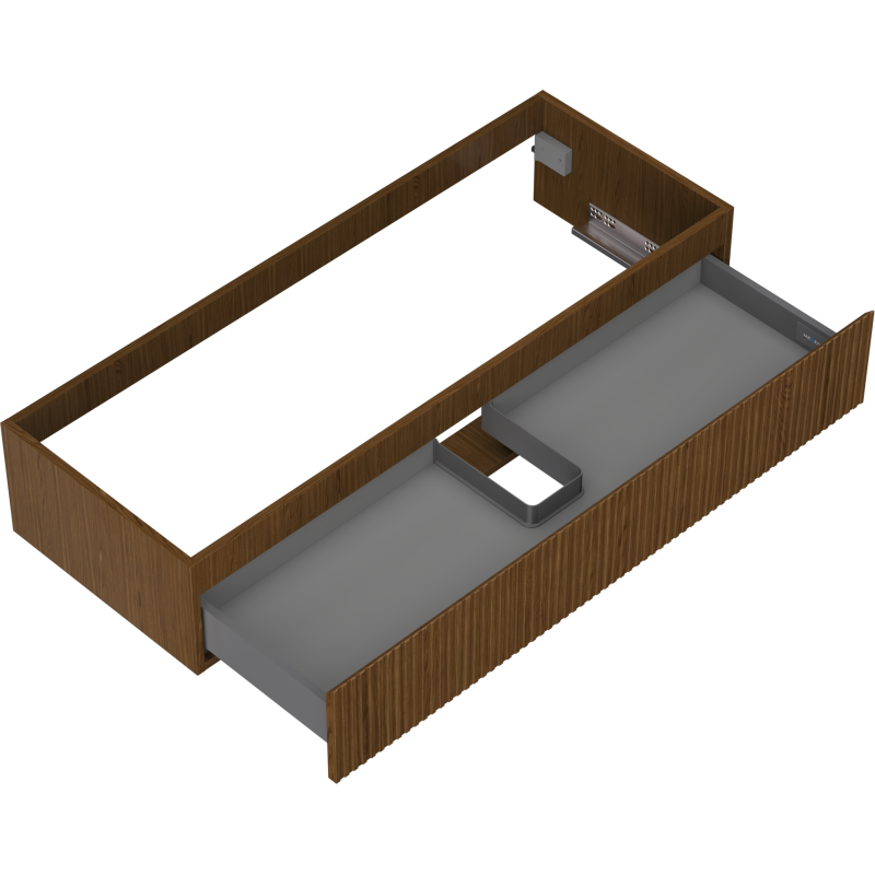 Mexen Rivel kúpeľňová skrinka pod umývadlo 120 cm, 1 zásuvka, ryhovaná, orech - 91A20-12023-1-BF86