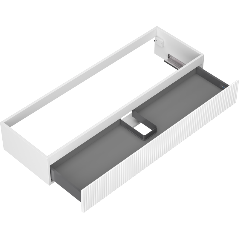 Mexen Rivel kúpeľňová skrinka pod umývadlo 140 cm, 1 zásuvka, ryhovaná, biela matná - 91A20-14023-1-BF01