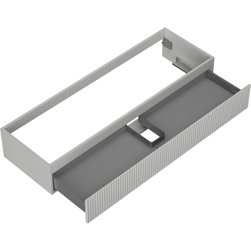 Mexen Rivel kúpeľňová skrinka pod umývadlo 140 cm, 1 zásuvka, ryhovaná, sivá matná - 91A20-14023-1-BF62