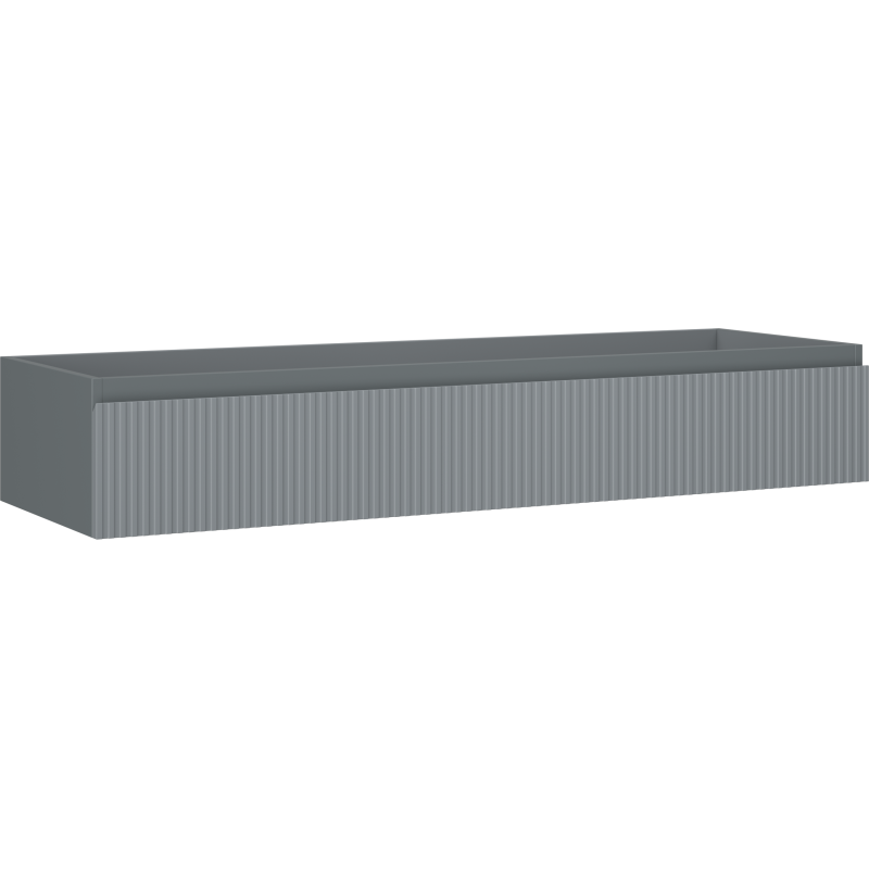 Mexen Rivel kúpeľňová skrinka pod umývadlo 140 cm, 1 zásuvka, drážkovaná, grafit mat - 91A20-14023-1-BF66
