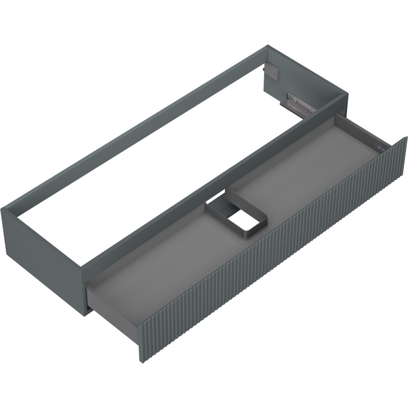 Mexen Rivel kúpeľňová skrinka pod umývadlo 140 cm, 1 zásuvka, drážkovaná, grafit mat - 91A20-14023-1-BF66