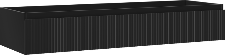 Mexen Rivel kúpeľňová skrinka pod umývadlo 140 cm, 1 zásuvka, ryhovaná, čierna matná - 91A20-14023-1-BF71