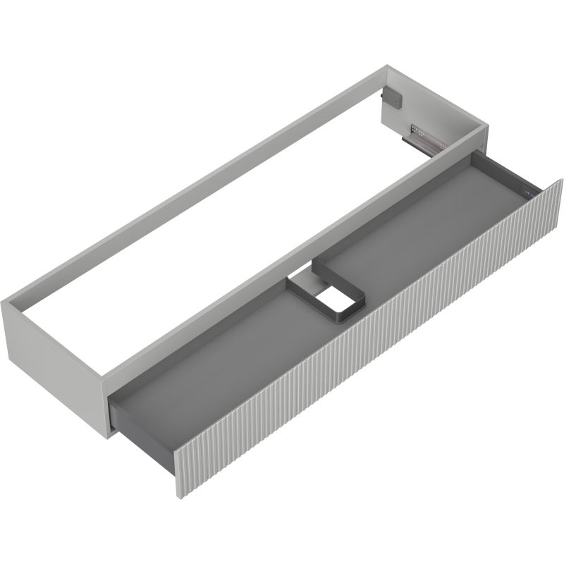 Mexen Rivel kúpeľňová skrinka pod umývadlo 160 cm, 1 zásuvka, ryhovaná, šedá matná - 91A20-16023-1-BF62