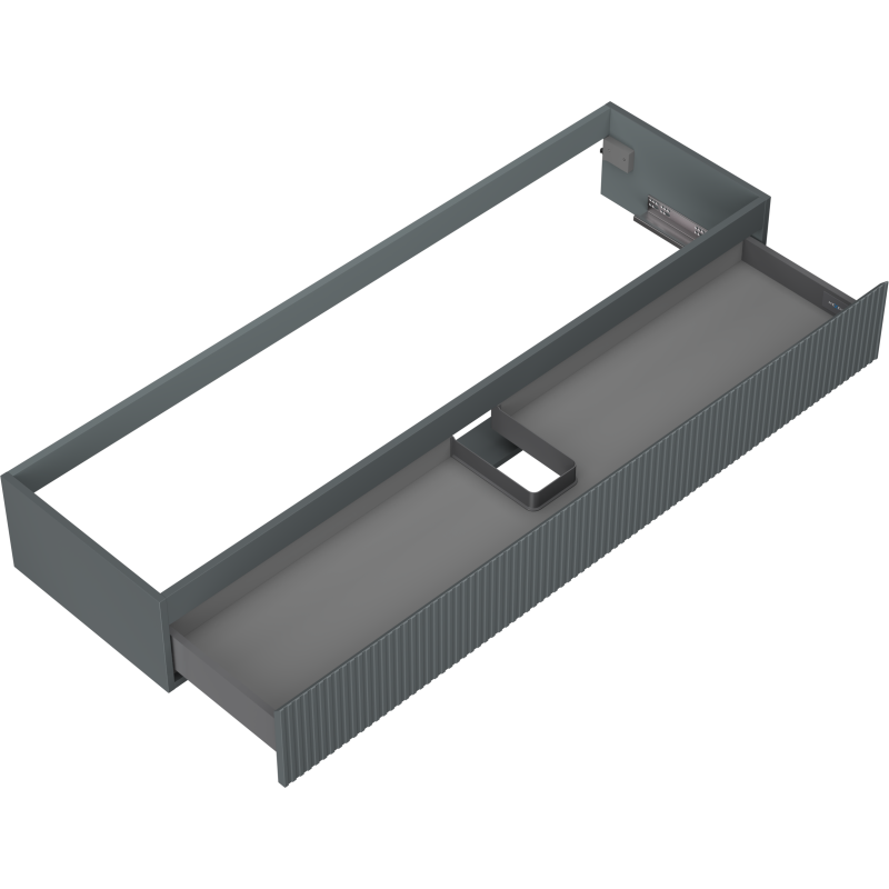 Mexen Rivel kúpeľňová skrinka pod umývadlo 160 cm, 1 zásuvka, drážkovaná, grafit mat - 91A20-16023-1-BF66