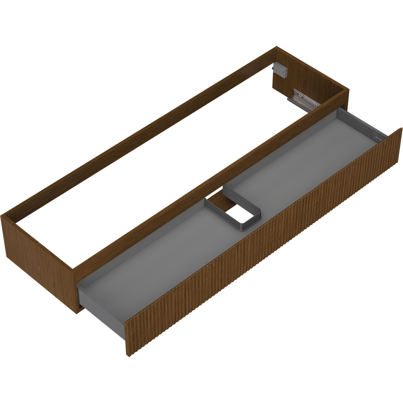 Mexen Rivel kúpeľňová skrinka pod umývadlo 160 cm, 1 zásuvka, ryhovaná, orech - 91A20-16023-1-BF86