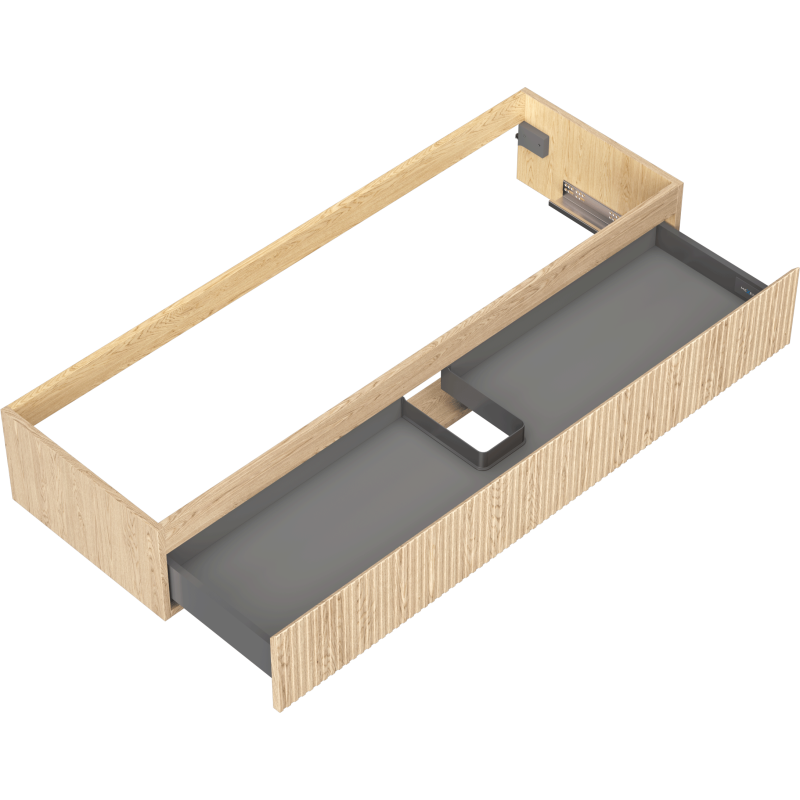 Mexen Rivel kúpeľňová skrinka pod umývadlo 140 cm, 1 zásuvka, ryhovaná, dub - 91A20-14023-1-BF81
