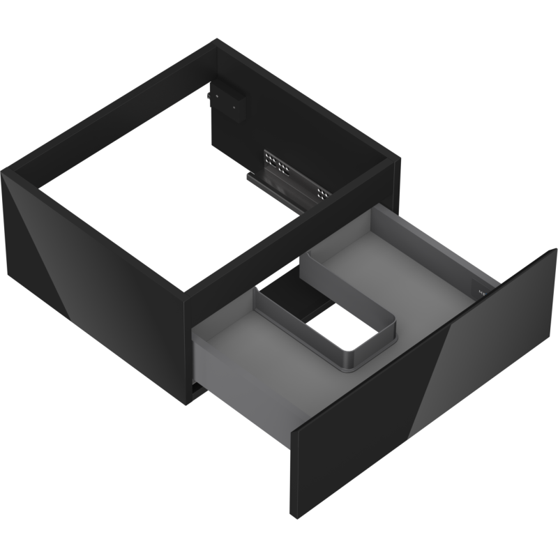 Mexen Orio kúpeľňová skrinka pod umývadlo 50 cm, 1 zásuvka, čierny lesk - 91A10-05023-1-BF70