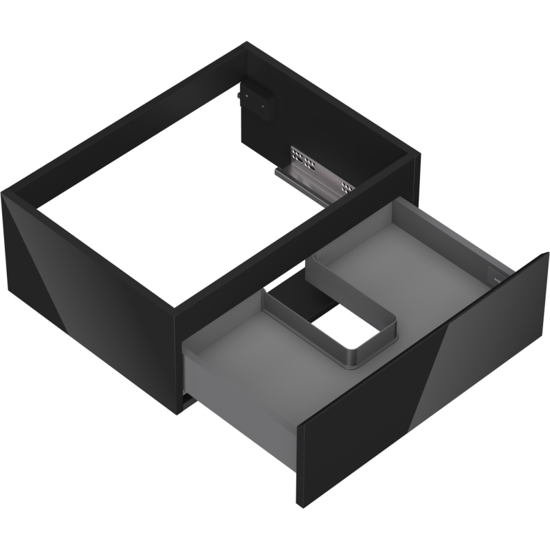 Mexen Orio kúpeľňová skrinka pod umývadlo 60 cm, 1 zásuvka, čierny lesk - 91A10-06023-1-BF70