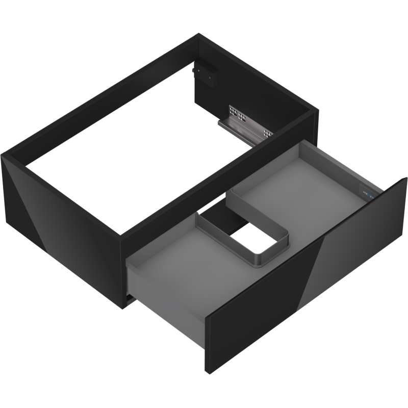 Mexen Orio kúpeľňová skrinka pod umývadlo 70 cm, 1 zásuvka, čierny lesk - 91A10-07023-1-BF70