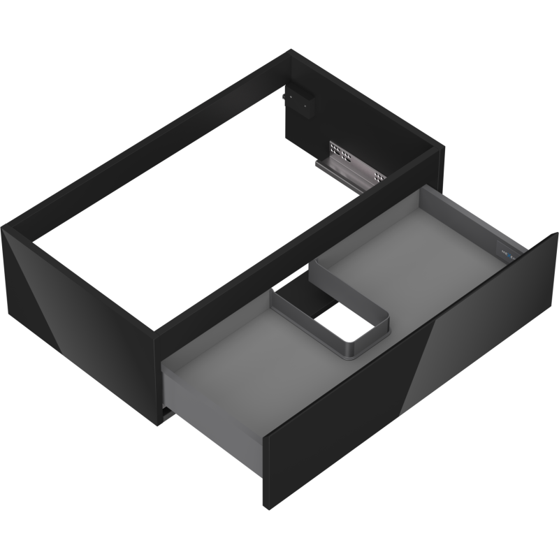 Mexen Orio kúpeľňová skrinka pod umývadlo 80 cm, 1 zásuvka, čierny lesk - 91A10-08023-1-BF70