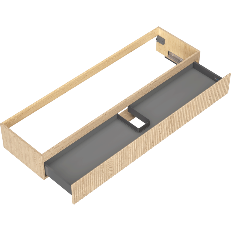 Mexen Rivel kúpeľňová skrinka pod umývadlo 160 cm, 1 zásuvka, ryhovaná, dub - 91A20-16023-1-BF81