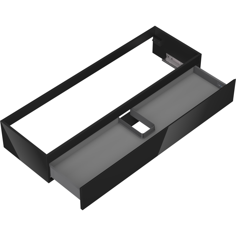 Mexen Orio kúpeľňová skrinka pod umývadlo 140 cm, 1 zásuvka, čierny lesk - 91A10-14023-1-BF70