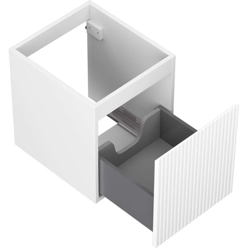 Mexen Rivel kúpeľňová skrinka pod umývadlo 40 cm, 1 zásuvka, ryhovaná, biela mat - 91A20-04047-1-BF01