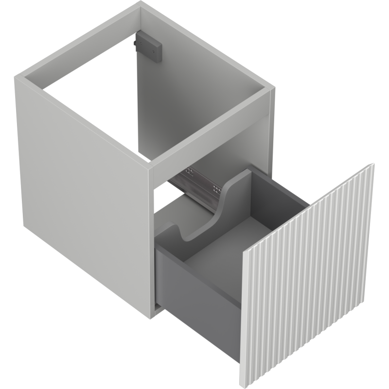 Mexen Rivel kúpeľňová skrinka pod umývadlo 40 cm, 1 zásuvka, ryhovaná, sivá mat - 91A20-04047-1-BF62