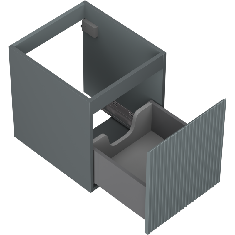 Mexen Rivel kúpeľňová skrinka pod umývadlo 40 cm, 1 zásuvka, drážkovaná, sivá matná - 91A20-04047-1-BF66