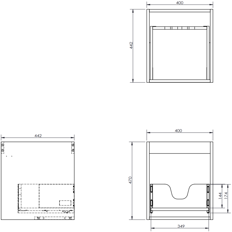 Mexen Rivel kúpeľňová skrinka pod umývadlo 40 cm, 1 zásuvka, ryhovaná, čierna matná - 91A20-04047-1-BF71