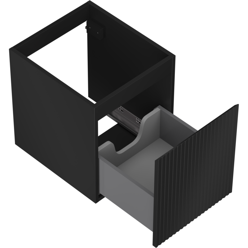 Mexen Rivel kúpeľňová skrinka pod umývadlo 40 cm, 1 zásuvka, ryhovaná, čierna matná - 91A20-04047-1-BF71