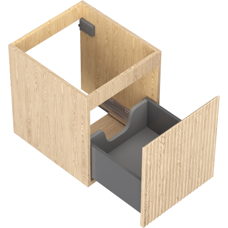Mexen Rivel kúpeľňová skrinka pod umývadlo 40 cm, 1 zásuvka, drážkovaná, dub - 91A20-04047-1-BF81