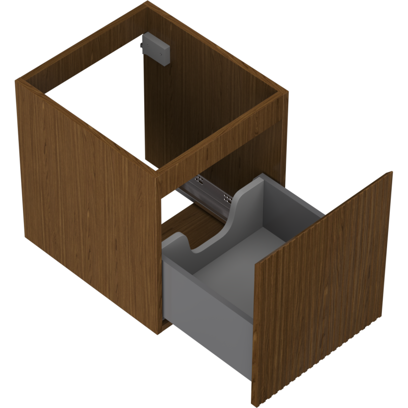 Mexen Rivel kúpeľňová skrinka pod umývadlo 40 cm, 1 zásuvka, ryhovaná, orech - 91A20-04047-1-BF86