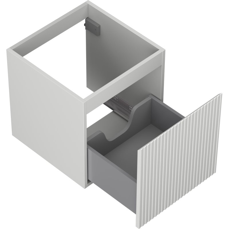 Mexen Rivel kúpeľňová skrinka pod umývadlo 45 cm, 1 zásuvka, ryhovaná, sivá matná - 91A20-04547-1-BF62