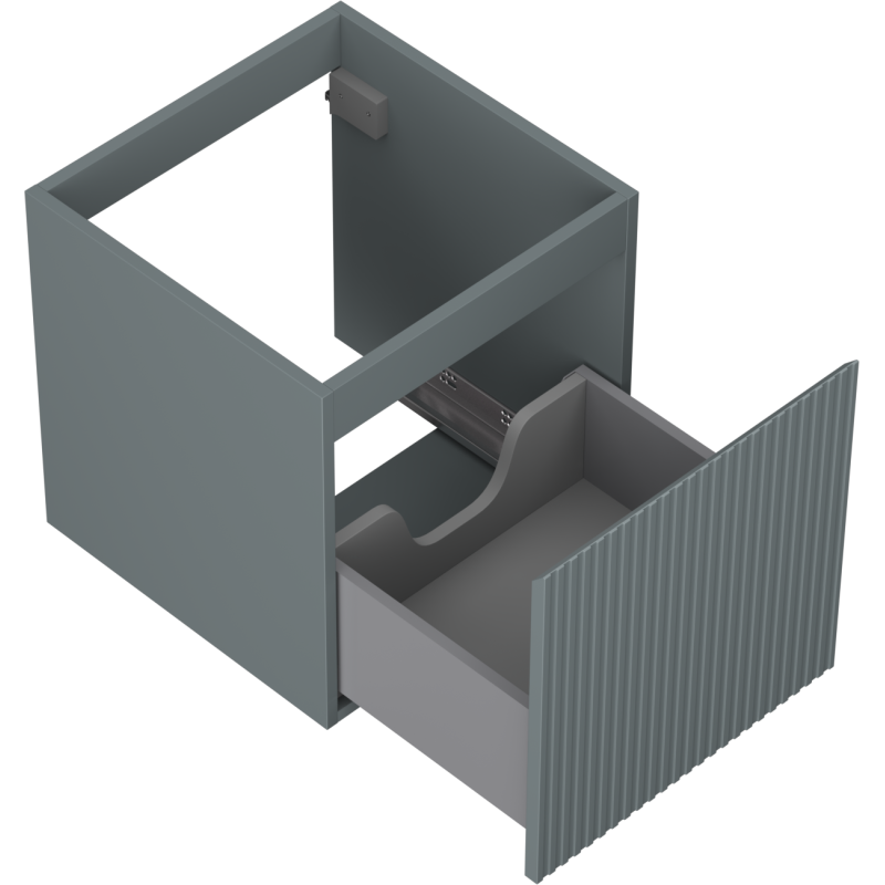 Mexen Rivel kúpeľňová skrinka pod umývadlo 45 cm, 1 zásuvka, drážkovaná, grafit mat - 91A20-04547-1-BF66