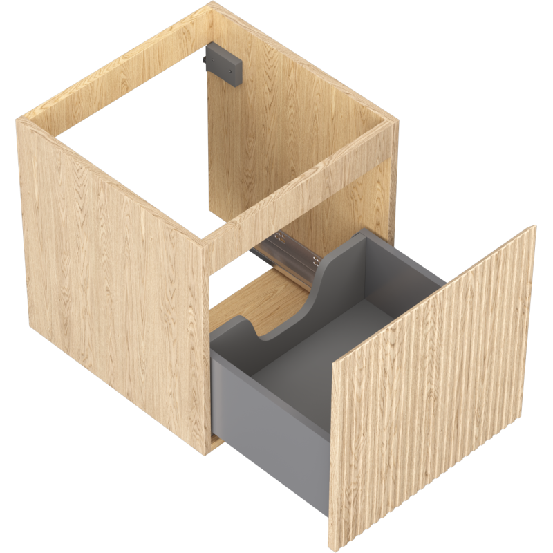 Mexen Rivel kúpeľňová skrinka pod umývadlo 45 cm, 1 zásuvka, drážkovaná, dub - 91A20-04547-1-BF81