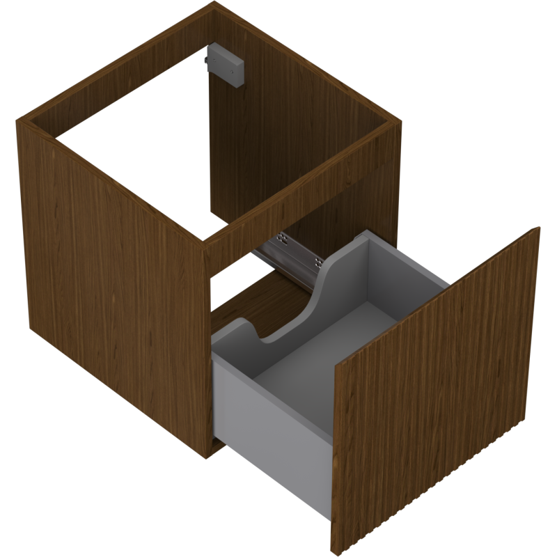 Mexen Rivel kúpeľňová skrinka pod umývadlo 45 cm, 1 zásuvka, ryhovaná, orech - 91A20-04547-1-BF86