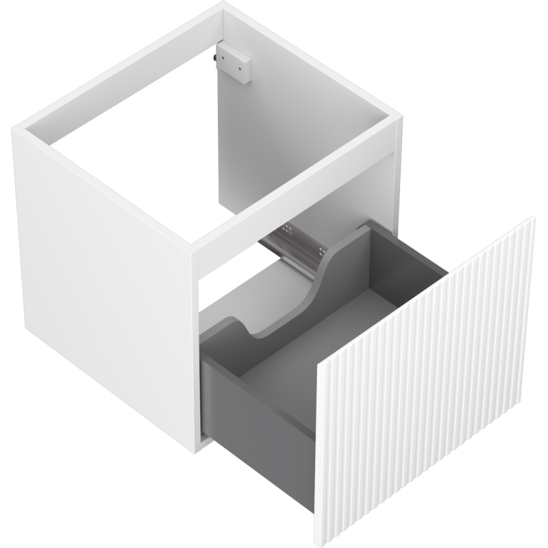 Mexen Rivel kúpeľňová skrinka pod umývadlo 50 cm, 1 zásuvka, drážkovaná, biela matná - 91A20-05047-1-BF01