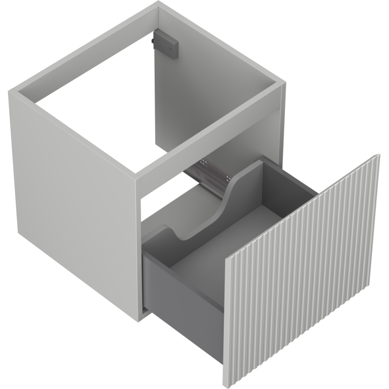 Mexen Rivel kúpeľňová skrinka pod umývadlo 50 cm, 1 zásuvka, ryhovaná, sivý mat - 91A20-05047-1-BF62