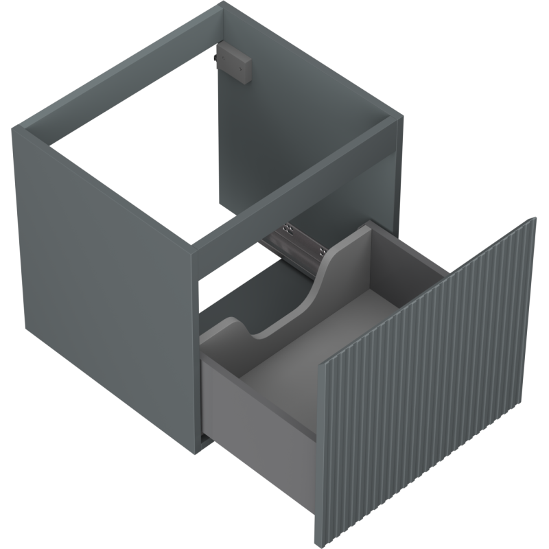 Mexen Rivel kúpeľňová skrinka pod umývadlo 50 cm, 1 zásuvka, ryhovaná, grafit mat - 91A20-05047-1-BF66