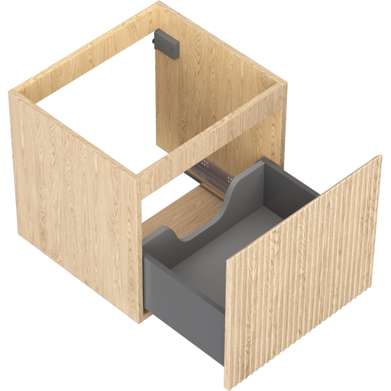 Mexen Rivel kúpeľňová skrinka pod umývadlo 50 cm, 1 zásuvka, ryhovaná, dub - 91A20-05047-1-BF81