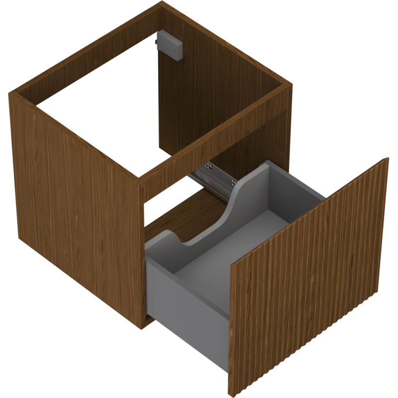 Mexen Rivel kúpeľňová skrinka pod umývadlo 50 cm, 1 zásuvka, ryhovaná, orech - 91A20-05047-1-BF86