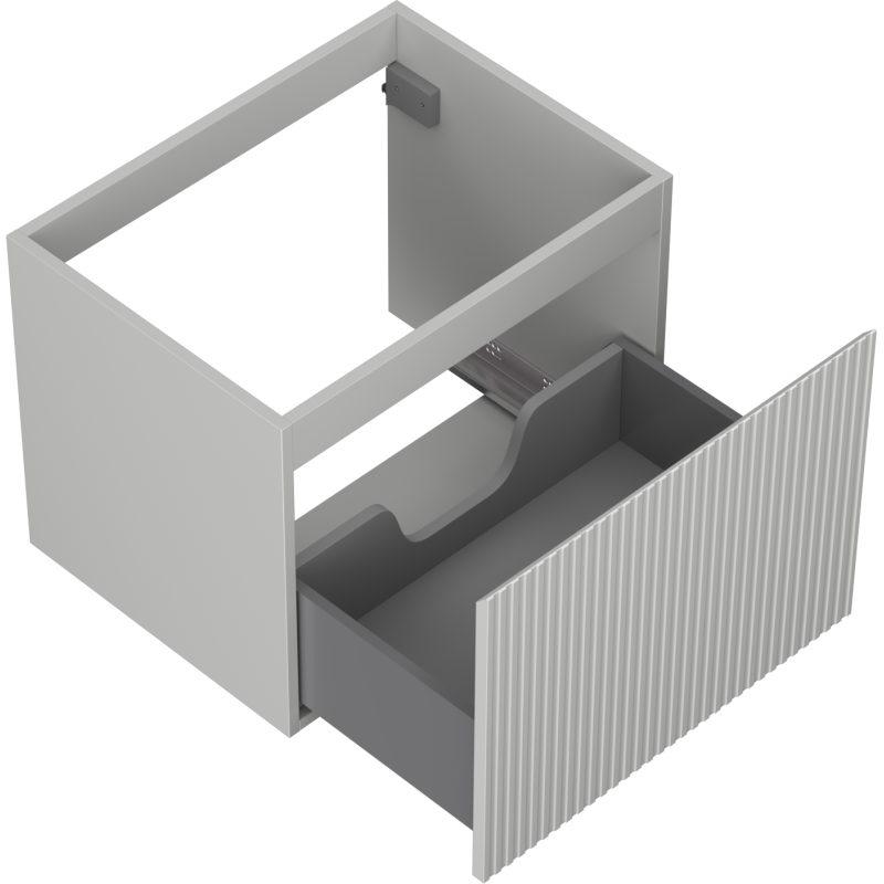 Mexen Rivel skrinka pod umývadlo 60 cm, 1 zásuvka, ryhovaná, sivá matná - 91A20-06047-1-BF62