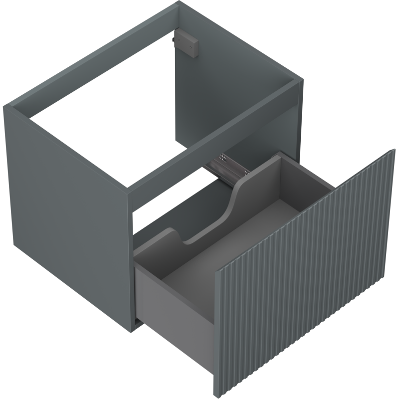 Mexen Rivel kúpeľňová skrinka pod umývadlo 60 cm, 1 zásuvka, ryhovaná, grafit mat - 91A20-06047-1-BF66