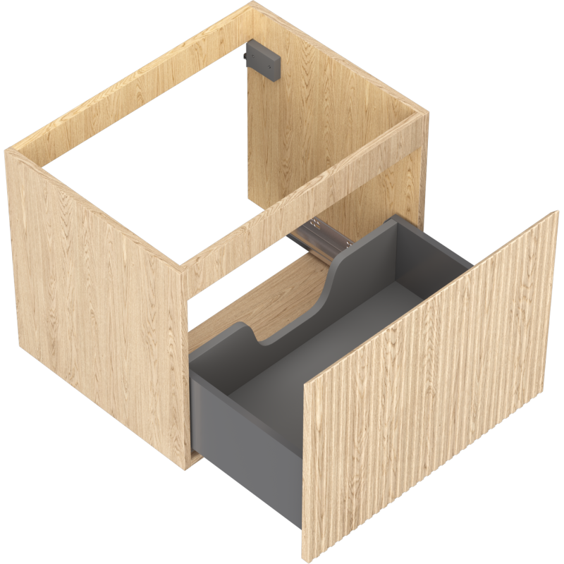 Mexen Rivel kúpeľňová skrinka pod umývadlo 60 cm, 1 zásuvka, drážkovaná, dub - 91A20-06047-1-BF81