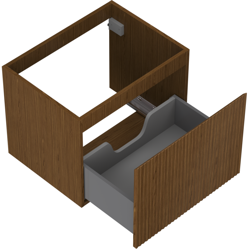 Mexen Rivel kúpeľňová skrinka pod umývadlo 60 cm, 1 zásuvka, drážkovaná, orech - 91A20-06047-1-BF86